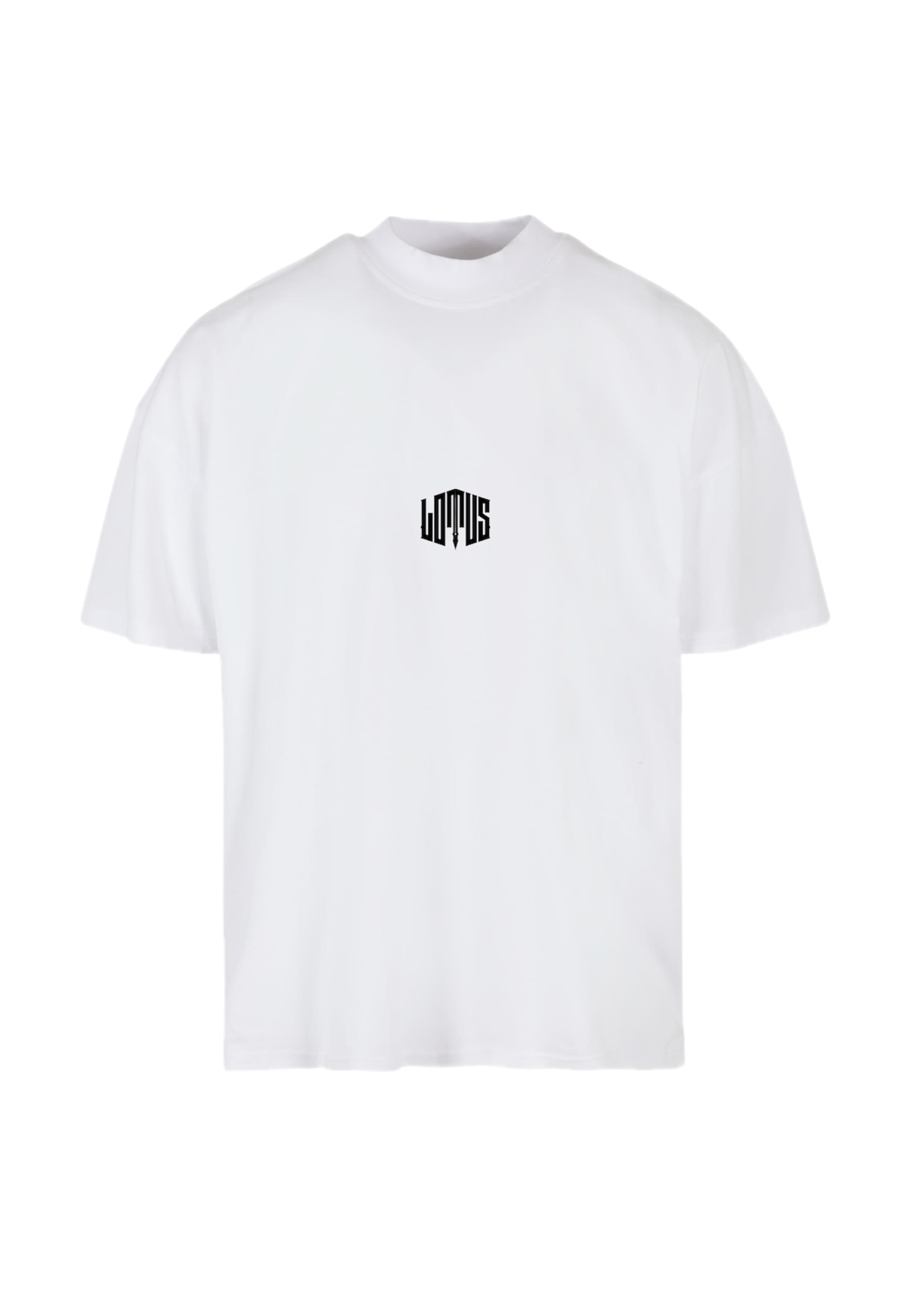 Ribbed short-sleeved shirt with high crew neck Ice White