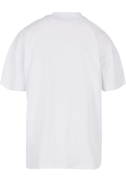 Ribbed short-sleeved shirt with high crew neck Ice White